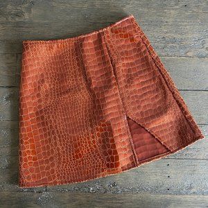Brand New with Tags Motel Wren Mini Skirt Brown Croc - XS